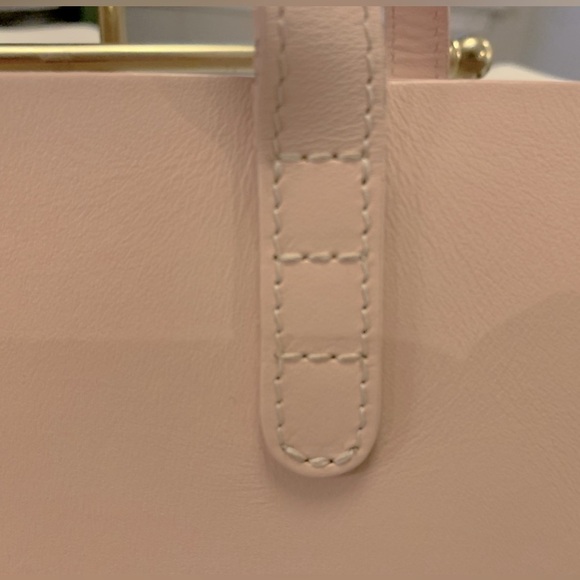 MANSUR GAVRIEL Vachetta Leather Tote Blush Pink With Matching Zip Pouch - Picture 6 of 15